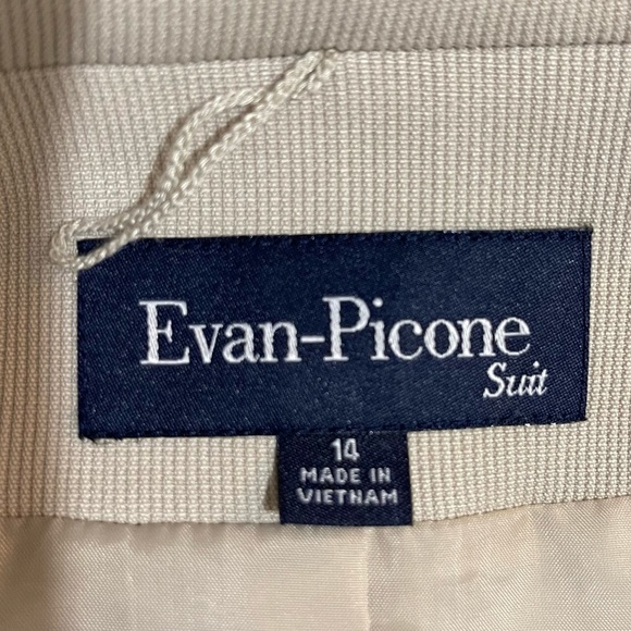 Vintage Evan Picone Blazer Sz 14 One Button Front Beige color - Picture 13 of 16